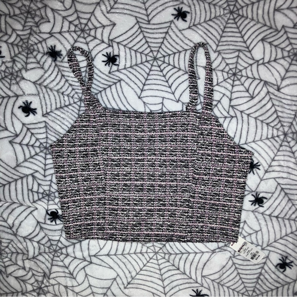 NEW TWEED PINK AND GREY SPARKLE TOP